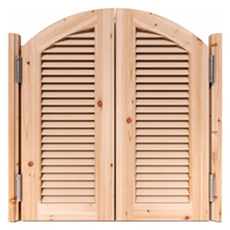 Saloon Doors Swinging Doors Door Swing Saloon Doors Swinging for Kitchen,Solid Wood Arched Cafe Doors,Indoor Hallway Swing Door,Emporium Barn Bathroom Louvered Doors with Hinges (Size : W90xH90cm(35 Toets