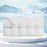Cozy Bliss Cooling Comforter Seersucker Plaid Twin Size, Q-Max 0.45 Lightweight Cooling Blanket, Breathable Silk Smooth Summer Bedding Quilt for Hot Sleepers Night Sweats White Cozy Bliss