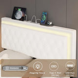 XEPAMU Full Size Bed Frame with Storage,Full Bed Frame with LED Lights Headboard and Charging Station,Velvet Upholstered Bed with Storage Footboard,Sliding Barn Door Noiseless No Box Spring Needed XEPAMU