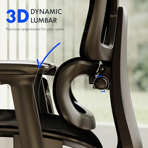FLEXISPOT ErgoX Premium Ergonomic Office Chair with Footrest- Adjustable 3D Armrests, Dynamic Lumbar Support, Recline & Tilt Function, Mesh Seat, for Home & Office Use,Light Grey FLEXISPOT