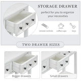 Merax Long Entryway Table with Storage Drawers and Bottom Shelf, 60" Farmhouse Narrow Console Table Sofa Table for Entryway, Antique White Merax