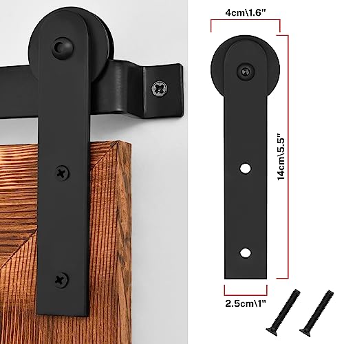 COGOOD Farmhouse Barn Door Mirror - 41" x 26" Rustic Wood Framed Wall Mirror for Bathroom, Living Room, Bedroom Wall Decor (Brown) COGOOD