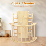 CoziBB Pikler Triangle Set, 5 in 1 Wooden Montessori Climbing Toys Baby Indoor Playground Gym, Foldable Indoor Climbing Toys with Ramp, Arch Climber, Baby Climbing Toys for Toddlers 1-3 Inside CoziBB