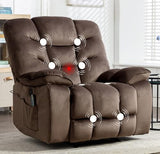 HAOMARKETS Oversized Power Recliner Chair with Massage and Heat, 41" Wide Electric Reclining Chairs with USB Port, Breathable Fabric Overstuffed Reclining Sofa for Living Room Bedroom (No Lift)