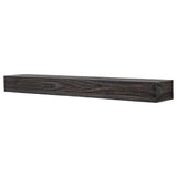 Modern Ember Modern Rustic 72 Inch Wood Mantel Shelf in Charcoal Black Stowe, Wall-Mounted Shelf with Dark Hand Brushed Sand Groove Pattern; for Fireplaces, Hearths & Décor Modern Ember