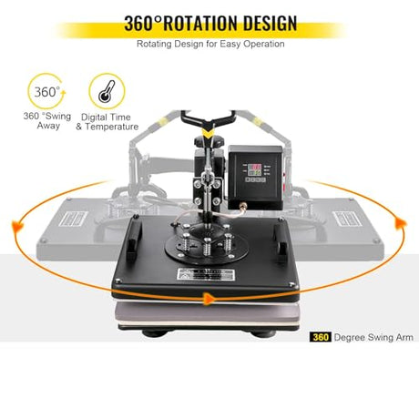 8 in 1 Heat Press 15"x15" Sublimation Machine + 53" Vinyl Cutter/Plotter Cutting CooFel