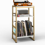 ZEXVIDA Record Player Stand,3-Tier Record Player Table with U-Shaped Vinyl Storage Up to 120 Albums,28" H End Table Turntable Stand with Storage,Record Table Vinyl for Living Room Bedroom ZEXVIDA