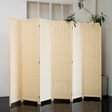 Loomveil 6 Panel Room Divider Folding Privacy Screen,67 inch Bamboo Panel Divider for Home Partition,Beige Loomveil