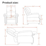 MCombo Pushback Recliner Chair, Chenille Upholstered Accent Chairs, Adjustable Reclining Sofa with Easy Lounge for Living Room Office 4865 (Blue) MCombo