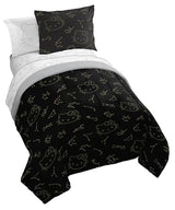 Jay Franco Hello Kitty Stars Twin Comforter Set - 5 Piece Bedding Includes Sheet Set & Pillow Covers - Super Soft Zodiac Black & Gold Bedding Jay Franco