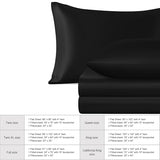 NTBAY Silk Satin Queen Sheet Set, 4-Piece Luxury and Soft Bedding Set Cooling Silky Sheets for Hair and Skin, Includes 2 Pillowcases, 1 Flat Sheet, 1 Fitted Sheet with Deep Pocket, Black NTBAY