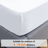Lirex Fitted Twin Sheet Cotton, 300 Thread Count Soft Breathable, 8-10" Deep Pocket Sheet for Hotel Home,White Lirex