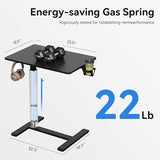 Gamork C Shaped 17.8 * 22.5 inch Mobile Standing Desk,Pneumatic Adjustable Height Stand Up Desk,Ergonomic Standing Side Table for Home Office Work Computer Desk Workstation,Black Gamork