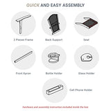 Cambridge Casual Auburn Padded Upholstered Outdoor Adirondack Chair, Teak Wood and All-Weather Wicker Cambridge Casual