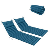 Only choice Chaise Lounge Cushion Outdoor Set of 2, 73" Lx24 W Quilted Patio Chair Cushion with Headrest, Waterproof & Fade-Resistant for Poolside, Deck, Pool Lounge Chairs (Peacock Blue-Green)