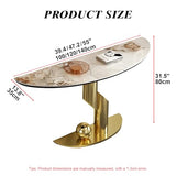 WOOOFA Modern Gold Console Table, Entryway Table with Smart Sensor Lights, Luxurious Marble Console Table, Sturdy and Easy to Clean, Sofa Table for Living Room, Hallway, Foyer, Bedroom WOOOFA