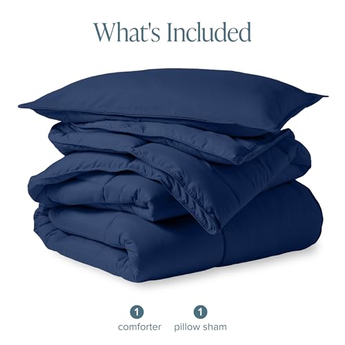 Bare Home Comforter Set - Ultra-Soft - Goose Down Alternative - Premium 1800 Series - All Season Warmth (Twin/Twin XL, Dark Blue) Bare Home