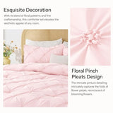 BEDELITE Baby Pink Queen Comforter Set - 3 Pieces Boho Pintuck Bedding Comforter Sets, Lightweight Soft & Warm Bed Comforter Queen with 2 Pillowcases for All Season BEDELITE