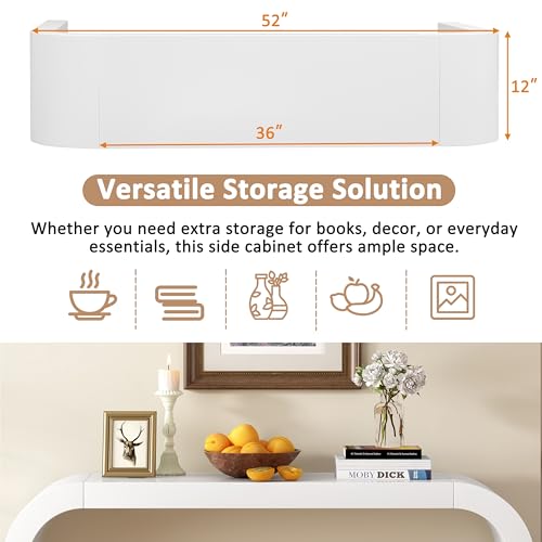 Modern Minimalist Console Table,Elegant and Versatile Design,Perfect for Living Room, Hallway, and Bedroom,Sturdy and Stable Frame,White JIJIWANG