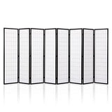 Salfanre 8 Panel Shoji Screen Room Divider, Japanese Room Divider for Room Separation, 66.9 Inches Folding Privacy Screens for Hoom Bedroom Office, Assembly-Free, Black Salfanre