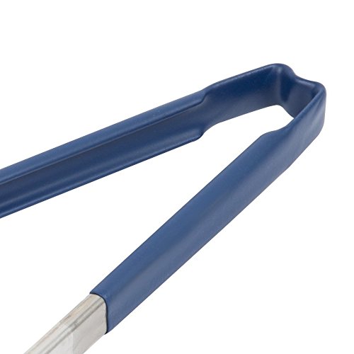 Vollrath 4781230 Jacob's Pride 12-Inch Scalloped Utility Tong (Stainless Steel, Kool-Touch Handle, Blue, NSF) Vollrath