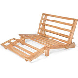 Nirvana Futons Tri-Fold Wood Futon Frame Full Size Sofa Bed Lounger - (Affordable Space Saver, Natural Finish) Ideal for Small Spaces, RVs, and Dorm Rooms Nirvana Futons