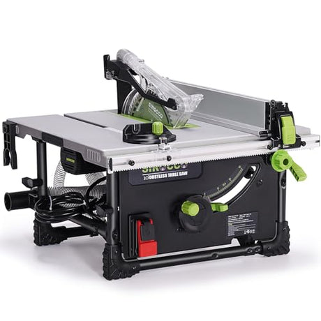 SIROCCO Dustless Table Saws for Jobesites, 10" Cutting Blade 98.5% Dust Collection Rate Cutting Speed Up to 4500RPM, 60T Blades SIROCCO