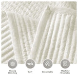 KASENTEX Oversized Queen Quilt Set 102"x106" – Soft Washed 3-Layer Lightweight Bedspread, Minimalist Nordic Design, All-Season Spring & Summer Quilt Set (1 Quilt + 2 Pillow Shams),Cream White KASENTEX