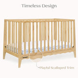 Delta Children Lulu 5-in-1 Convertible Crib, Converts to Toddler Bed, Daybed, Sofa & Full-Size Bed, Natural Wood, Fits Standard Crib Mattress, 3 Mattress Heights for Baby Nursery, Natural