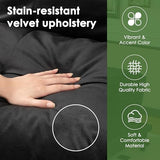 Vongrasig Futon Sofa Bed Velvet Futon Couch with Adjustable Backrest, Small Convertible Folding Sleeper Sofa Bed, Modern Loveseat for Living Room, Bedroom and Small Space, Black Vongrasig