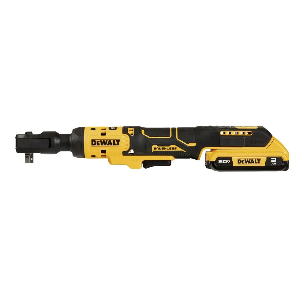 DEWALT 20V MAX Ratchet Set, 3/8 inch, 70 lbs of Torque, Battery and Storage Bag Included (DCF513D1) - WoodArtSupply