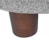 Homepop Home Decor | Upholstered Round Storage Ottoman | Ottoman with Storage for Living Room & Bedroom, Light Gray Tweed Large HomePop