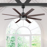 Honeywell Ceiling Fans Xerxes Modern 62 Inch Ceiling Fan with Light, LED Fan with Remote Control, Indoor Fan, 8 Contemporary Blades with Dark Wood and Pine Finish Options, Bronze (51926-01) Honeywell