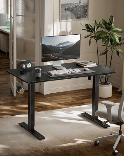 Marsail Electric Standing Desk, Adjustable Height Stand up Desk, 55 x 24 Inches Sit Stand Home Office Desk, Computer Desk, Black Marsail