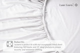 Twin Fitted Sheet Only - Classic Jersey Knit, 4 Way Elastic Stretch - 15" Deep Pocket Fitted Bottom Sheet Only - Ultra Soft, Easy Care & Stays Secure All Night - Hotel Inspired Home Sleep - White LANE LINEN