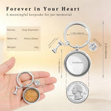 Dog Hair Keepsake Keychain – Dog Fur Locket, Stainless Steel Pet Fur Memorial Keychain with Heart & Bone Charms, Sympathy Gift for Dog Lovers