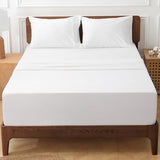HYPREST Extra Deep Pocket King Sheet Sets Fits 18"-24" in Deep Mattress -100% Cotton King Sheet Set,White Hotel Luxury Soft Wrinkle Free Cooling Sheet Sets for King Bed Deep Pocket HYPREST