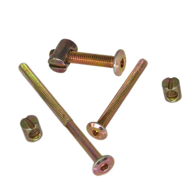 24pcs M6x11mm Barrel Bolts Cross- Dowel Slotted Nuts Baby Bed Crib Screws Hardware Replacement Kit for Bunk Bed Beds Headboards Chairs Furniture Lhazemu