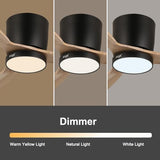 reiga 52" Natural Wood Ceiling Fan with Light and Remote, 3 Blade Flush Mount Low Profile Ceiling Fan for Bedrooom Living Room, Quiet DC Motor reiga