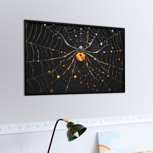 1000 PCS Jigsaw Puzzle for Adults Wooden Challenging Puzzle Spider in Web Custom Personalized Picture Puzzle for Adults & Kids Family Game Nights Wooden Puzzle KLOPH