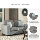 Signature Design by Ashley Altari Modern Loveseat with 2 Accent Pillows, Light Gray Signature Design by Ashley