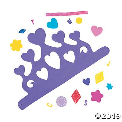 DIY Foam Princess Crown Kits - Makes 12 Tiara Crowns - Party Crafts and Activity Kits for Kids Fun Express