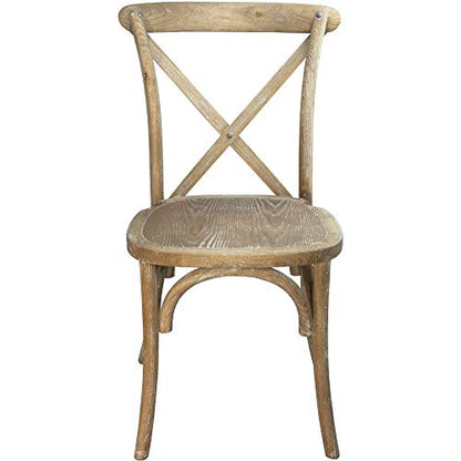 EMMA + OLIVER Natural with White Grain X-Back Chair