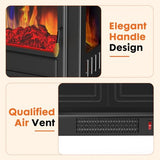 Sweetcrispy Freestanding Electric Fireplace Heater, 26” Indoor Fireplace with 3D Flame Effect, Overheating Safe Design, Energy Saving Space Heater with 12H Timer&Remote for Living Room, Bedroom, Black Sweetcrispy