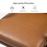 HULALA HOME Modern Faux Leather Home Office Chair with Tilt Lock & Metal Base, Desk Chair with Wheels & Padded Cushion, 360° Swivel Wide Seat Computer Task Chair, Camel HULALA HOME