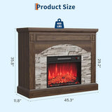 IDEALHOUSE Fireplace TV Stand for 65 Inch TVs, Farmhouse Tall Wood Entertainment Center with Electric Fireplace & Mantel, Adjustable 3D Flame, Remote Control, Walnut Finish for Living Room, Walnut IDEALHOUSE