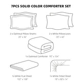 weigelia King Size Comforter Set 7 Pieces Oatmeal Comforter Set King Bed in a Bag Soft Fluffy Bedding Comforter with Sheets, Pillow Shams and Pillowcases for All Season weigelia