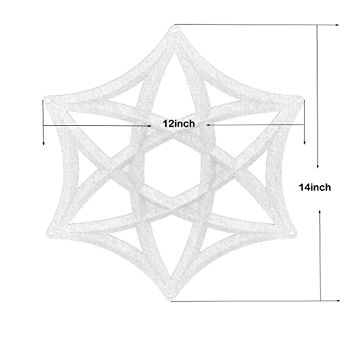 OSHIYINN Hanging Room Divider - 12Pcs 3D DIY Hollowed Out Hexagram Star Felt Fiber Surface High Density Polyester Fiber Screen Panel Home Office Decoratio Partition (Neon Green) OSHIYINN