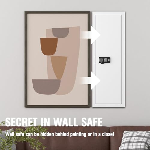 INTERGREAT [2024 NEW] 53" Wall Gun Safe, Gun Safes for Rifles and Pistols with Adjustable Rack, 4 Rifle Safe with 3 Removable Shelf, Rifle Wall Gun Safe for Storage Firearm Money Valuables(White) INTERGREAT