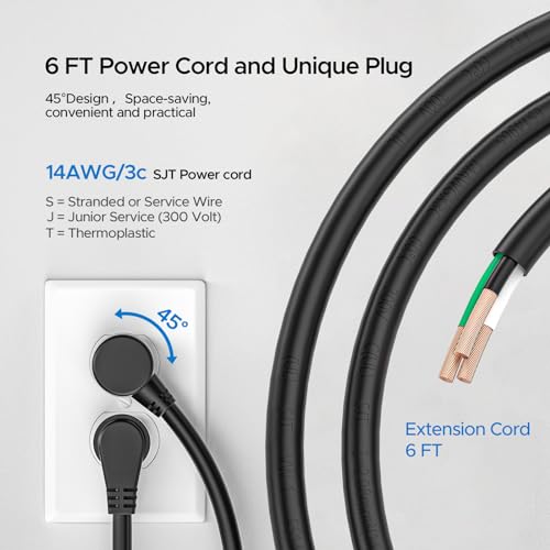 CRST 8 Outlet Metal Long Power Strip, 2100J Heavy Duty Surge Protector Power Strip, 6 FT Cord Mountable Wide Spaced Workshop Garage Power Strip, 15amp/1875W(Black+Yellow) CRST